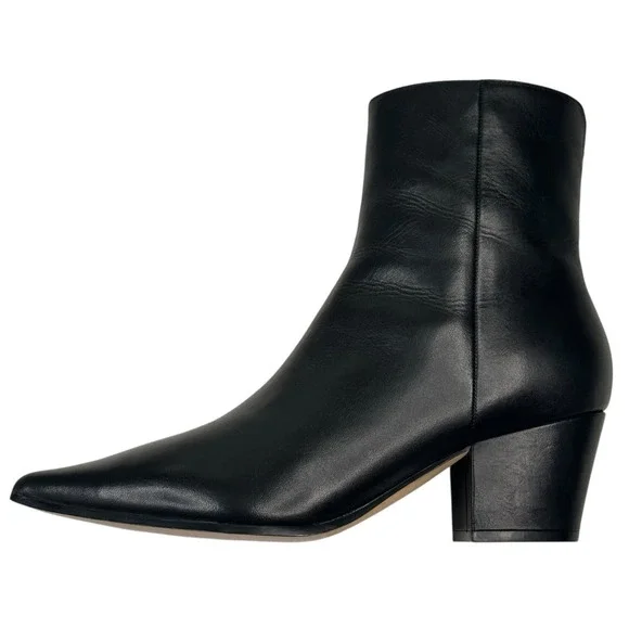 Marc Fisher LTD. Mavey Pointed Toe Black Leather Bootie Womens Size 9M New $219 - Picture 4 of 12